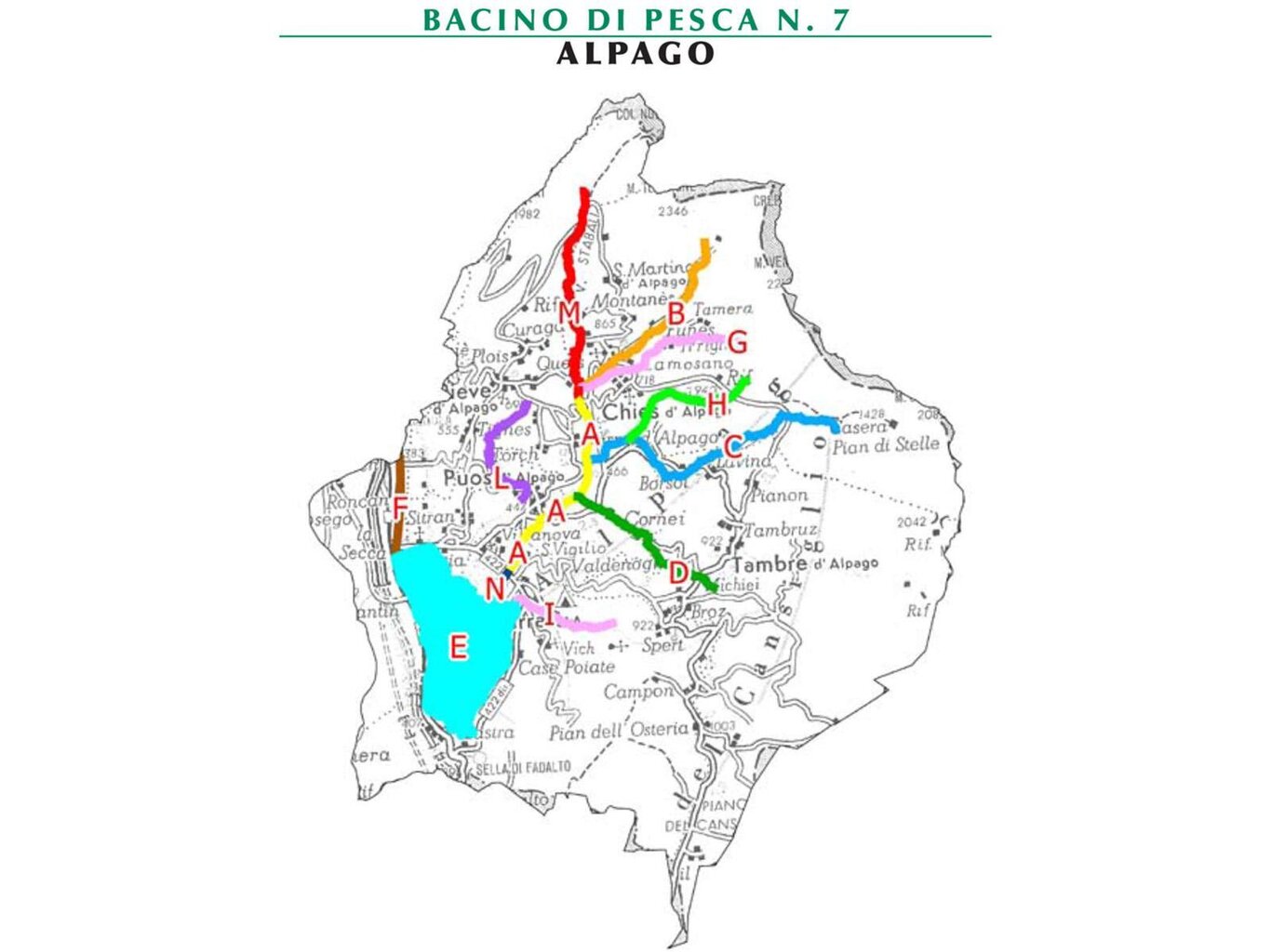 Cartina Bacino 7 Alpago Cartina Bacino 7 Alpago