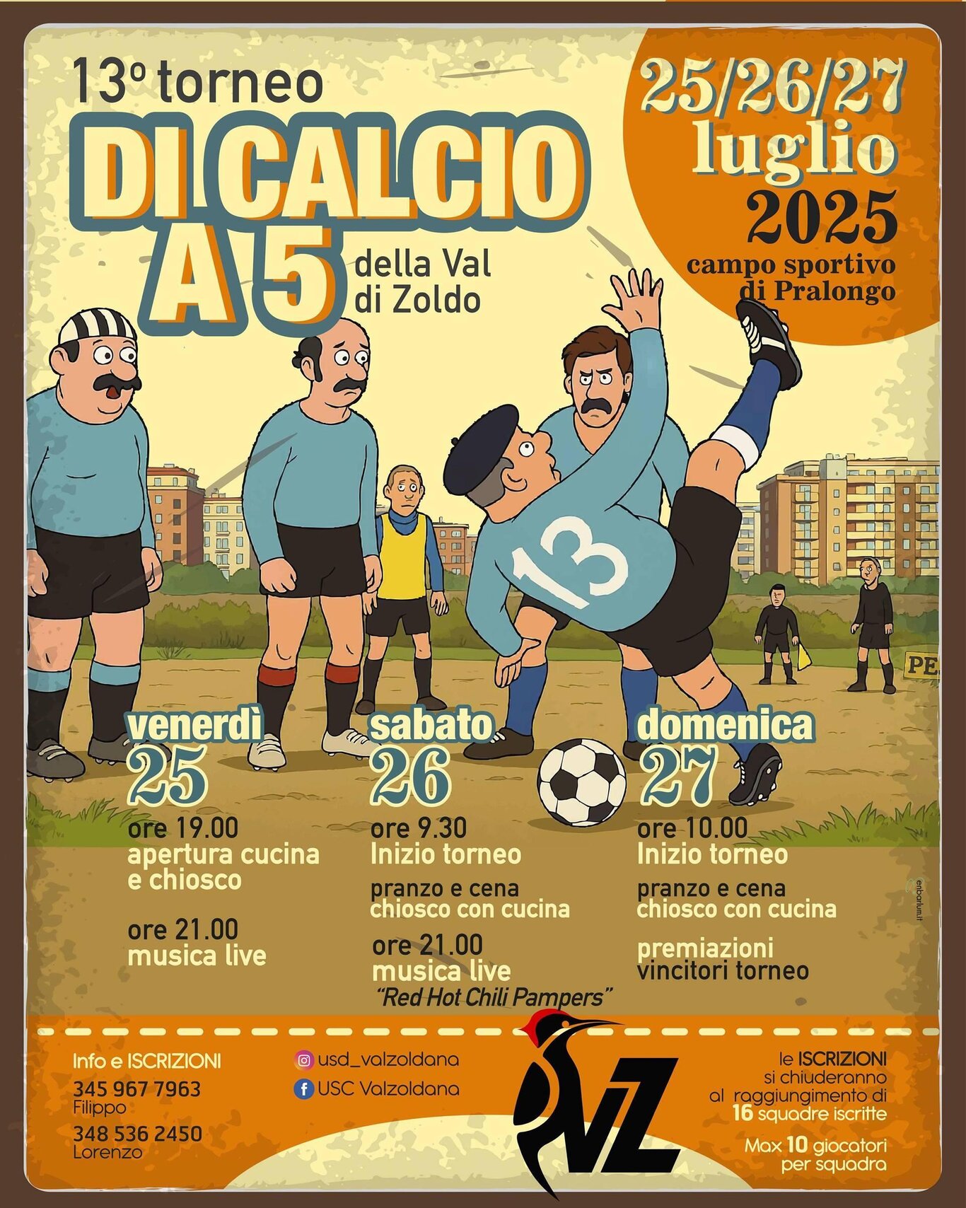 Locandina tornero calcio a 5 | 25-27 luglio 25