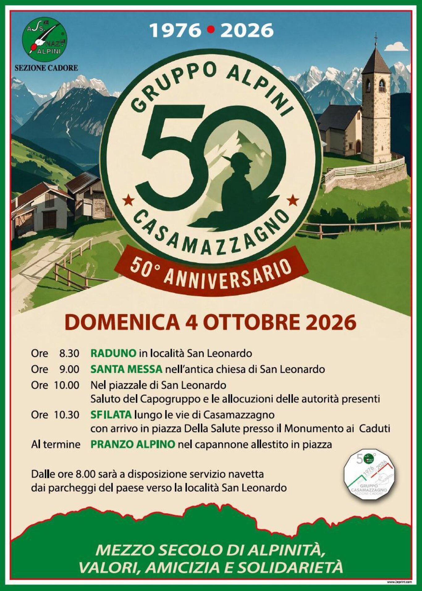50° anniversario gruppo alpini di Casamazzagno