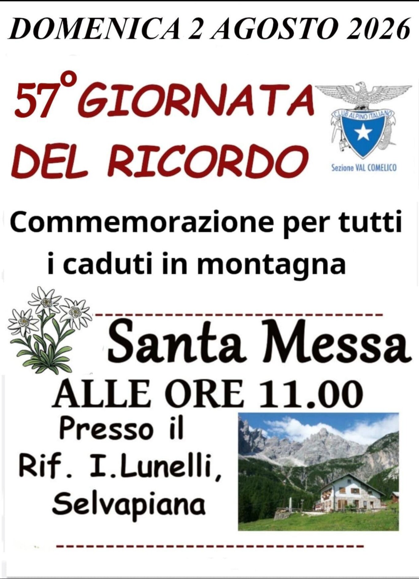 57° Giornata del Ricordo con S. Messa a Selvapiana