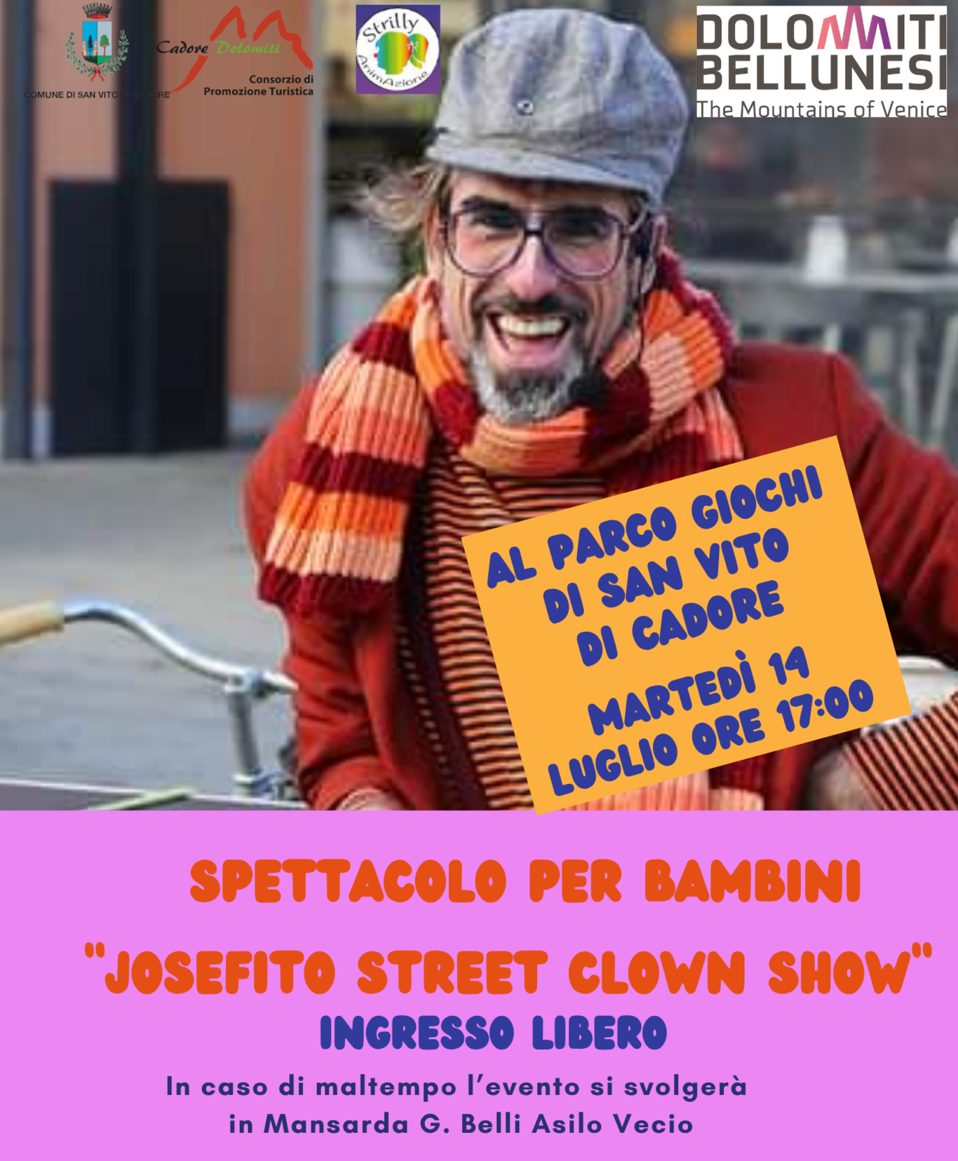 Animazione per bambini con artisti di strada "Josefito street clown show"