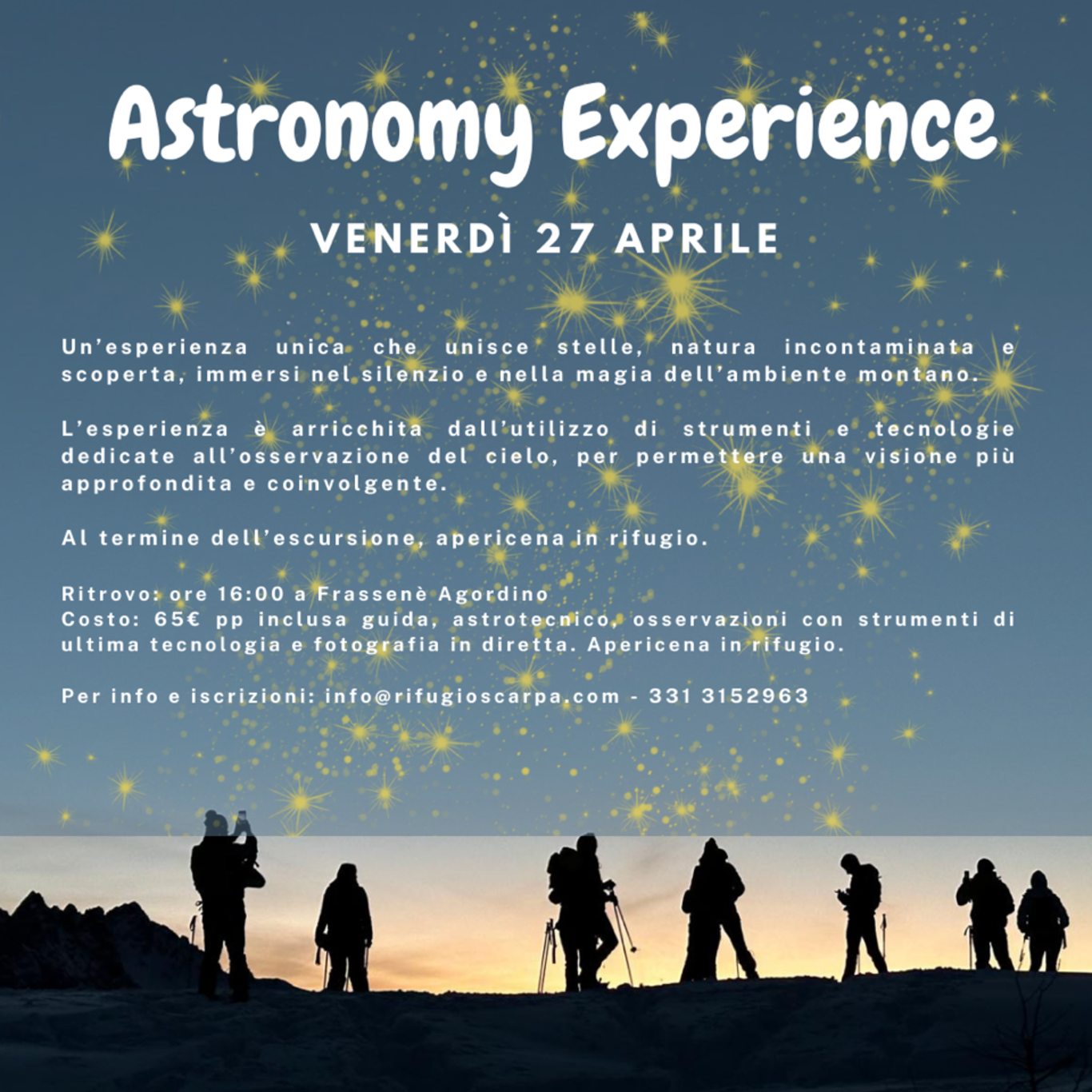 Astronomy Experience al Rifugio Scarpa