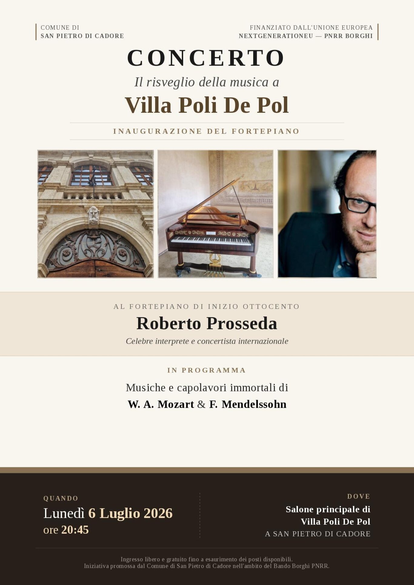 Concerto il risveglio della musica a Villa Poli