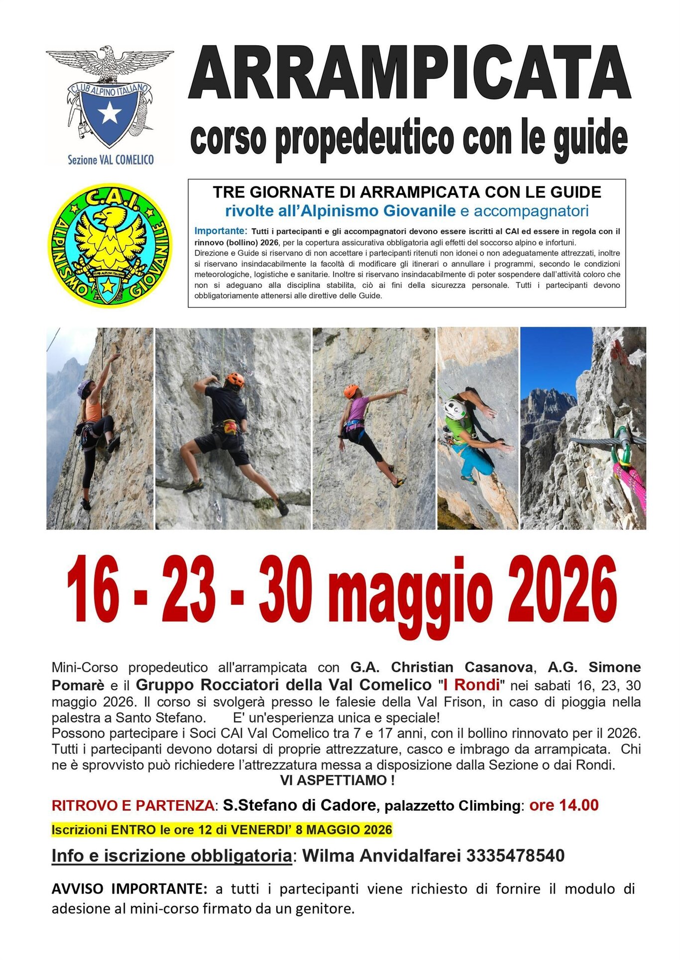 Corso di arrampicata giovanile