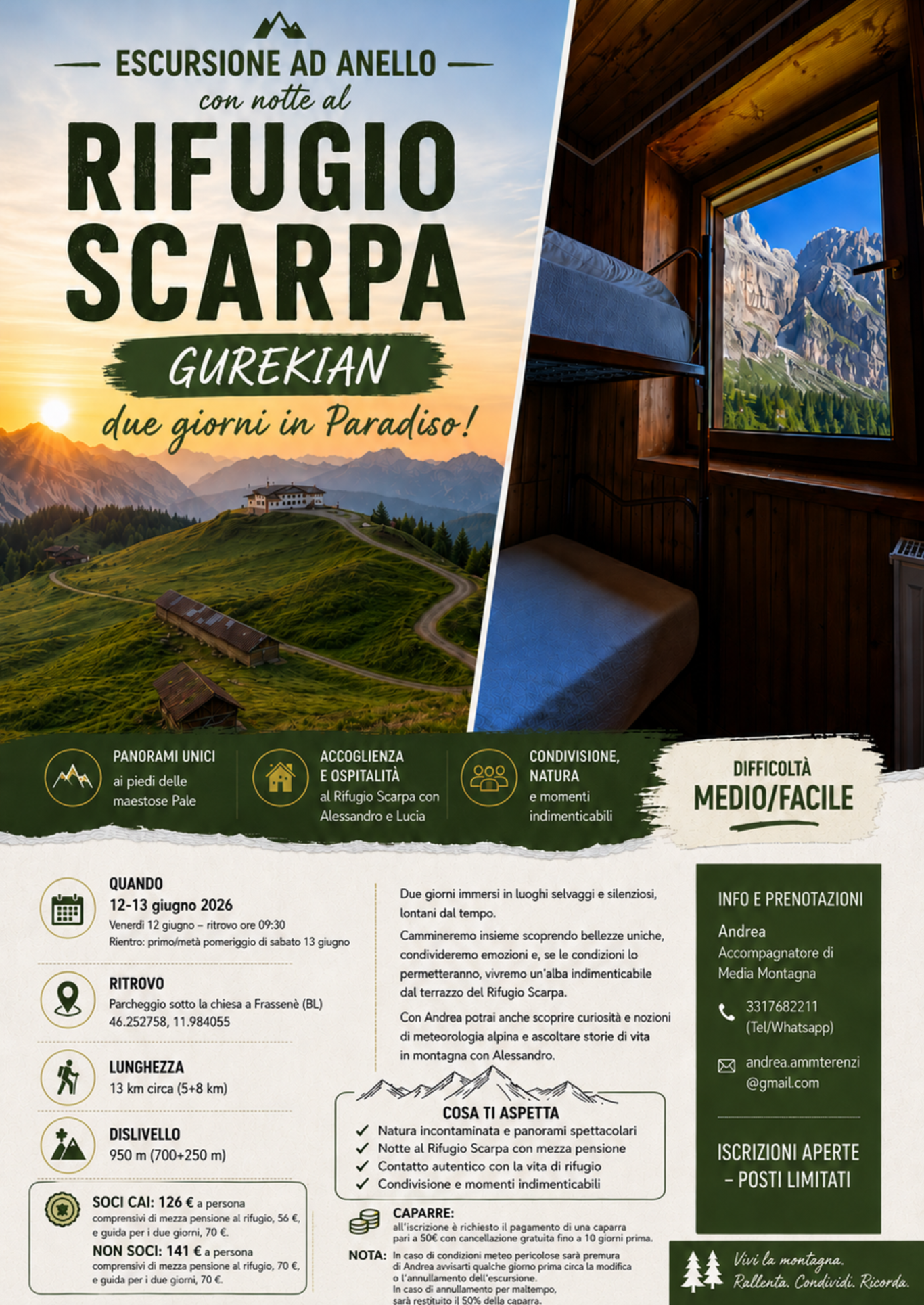 Escursione ad anello con notte al Rifugio Scarpa
