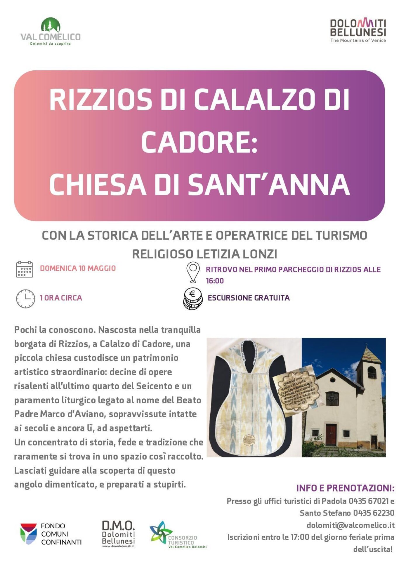 Escursione alla Chiesa di Sant'Anna Rizzios di Calalzo di Cadore