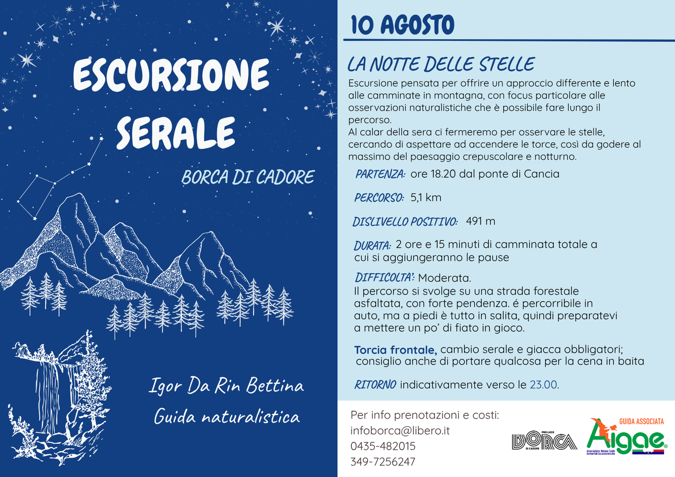 Escursione serale- La notte delle stelle-