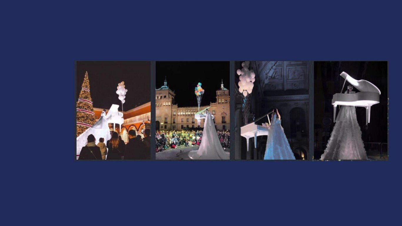 Pianista sollevata in alto