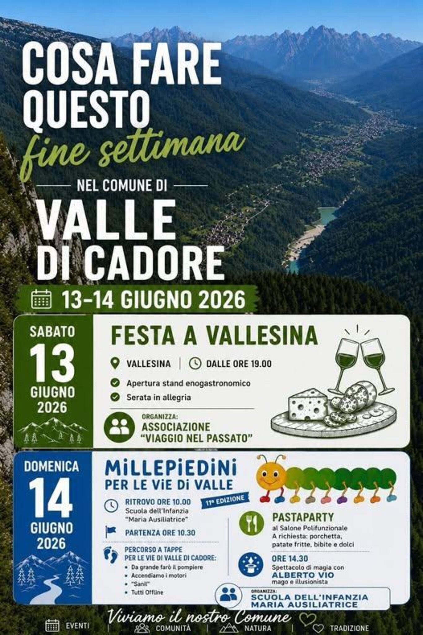 Millepiedini per le vie di Valle