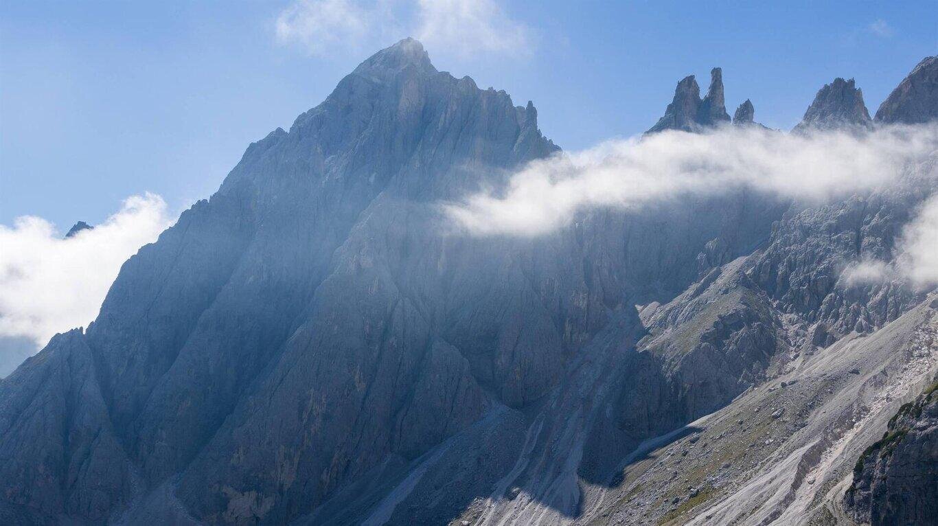 Nel grandioso anfiteatro del Valon Popera con Axel