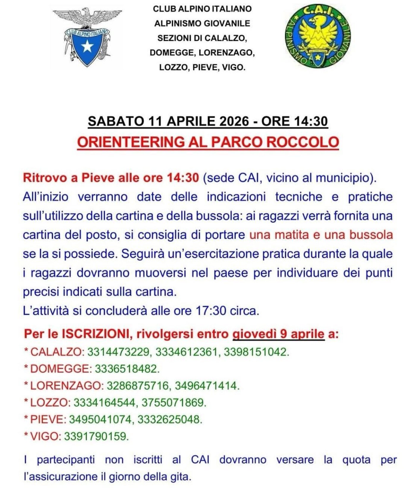 Orienteering al Parco Roccolo