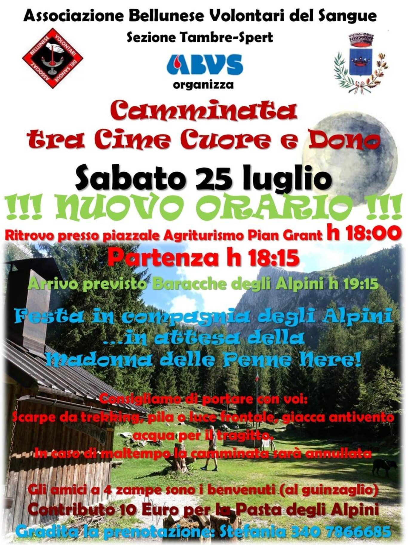 Passeggiata con i donatori di Tambre, Spert e Chies