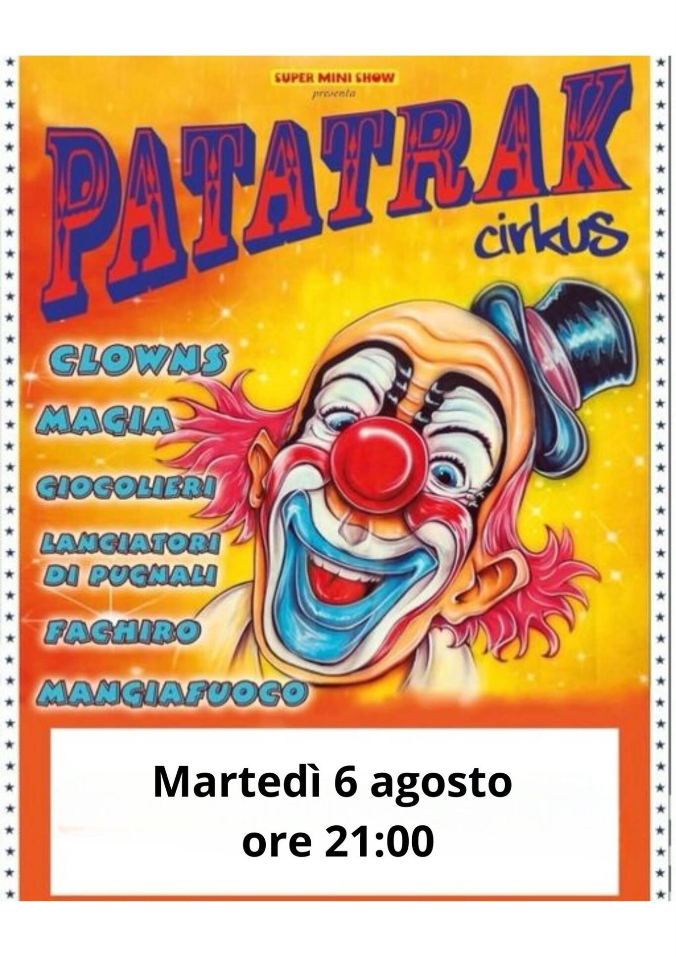Patatrak Circus Spettacolo per bambini