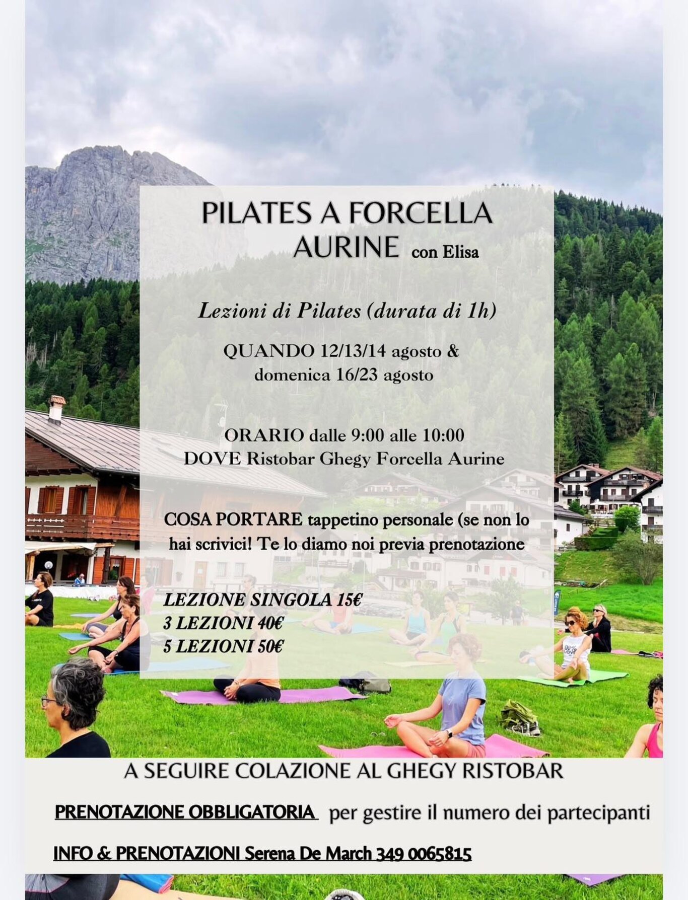 Pilates a Forcella Aurine
