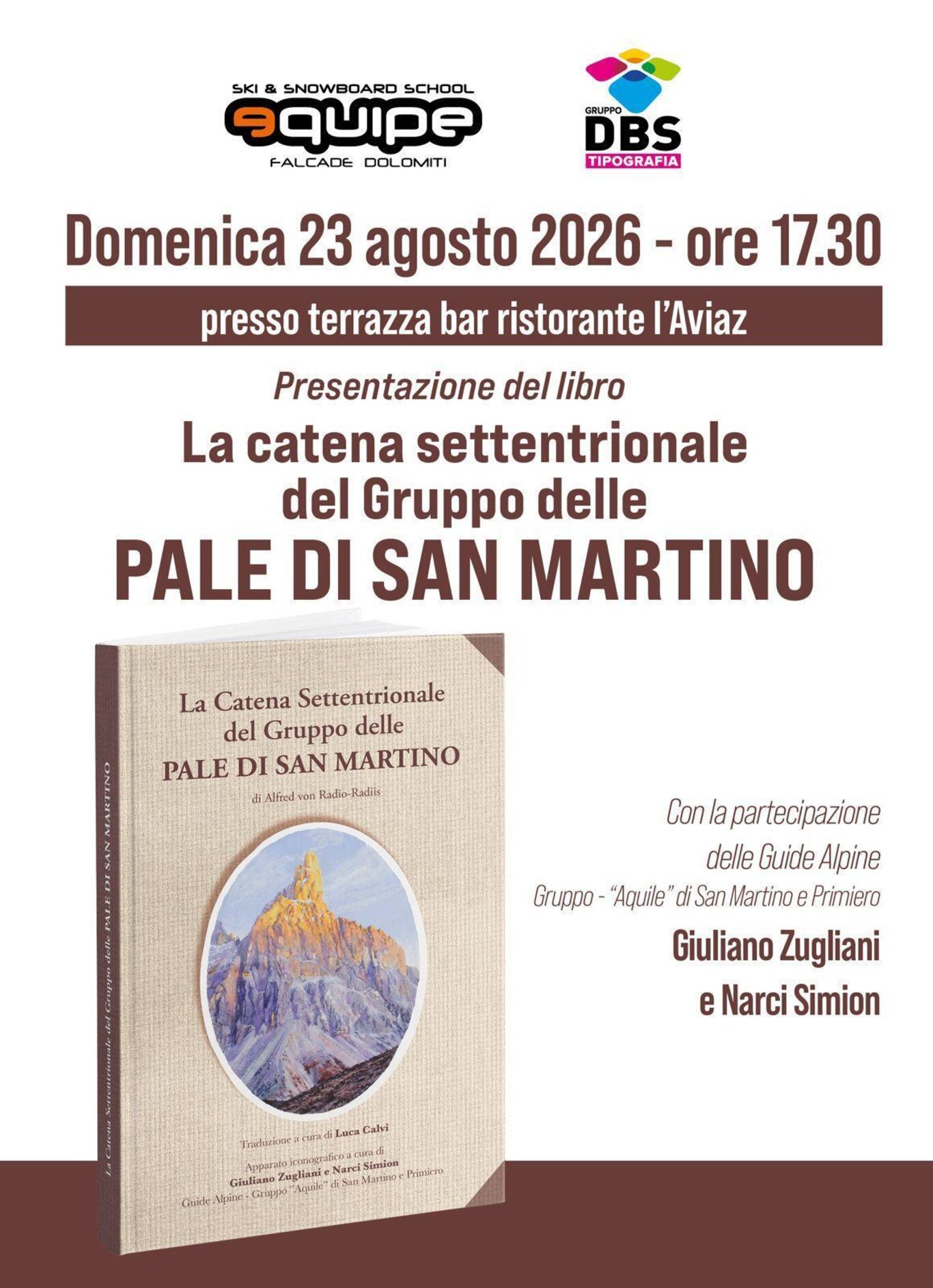 Presentazione del libro "La catena settentrionale del Gruppo delle Pale"