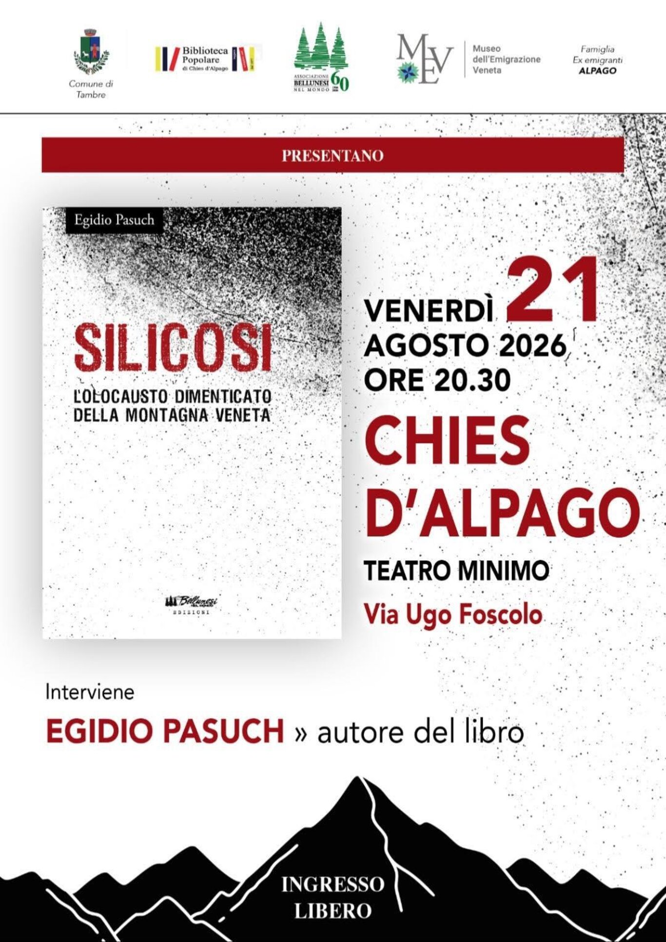 Presentazionel libro "Silicosi. L'olocausto dimenticato della montagna veneta"