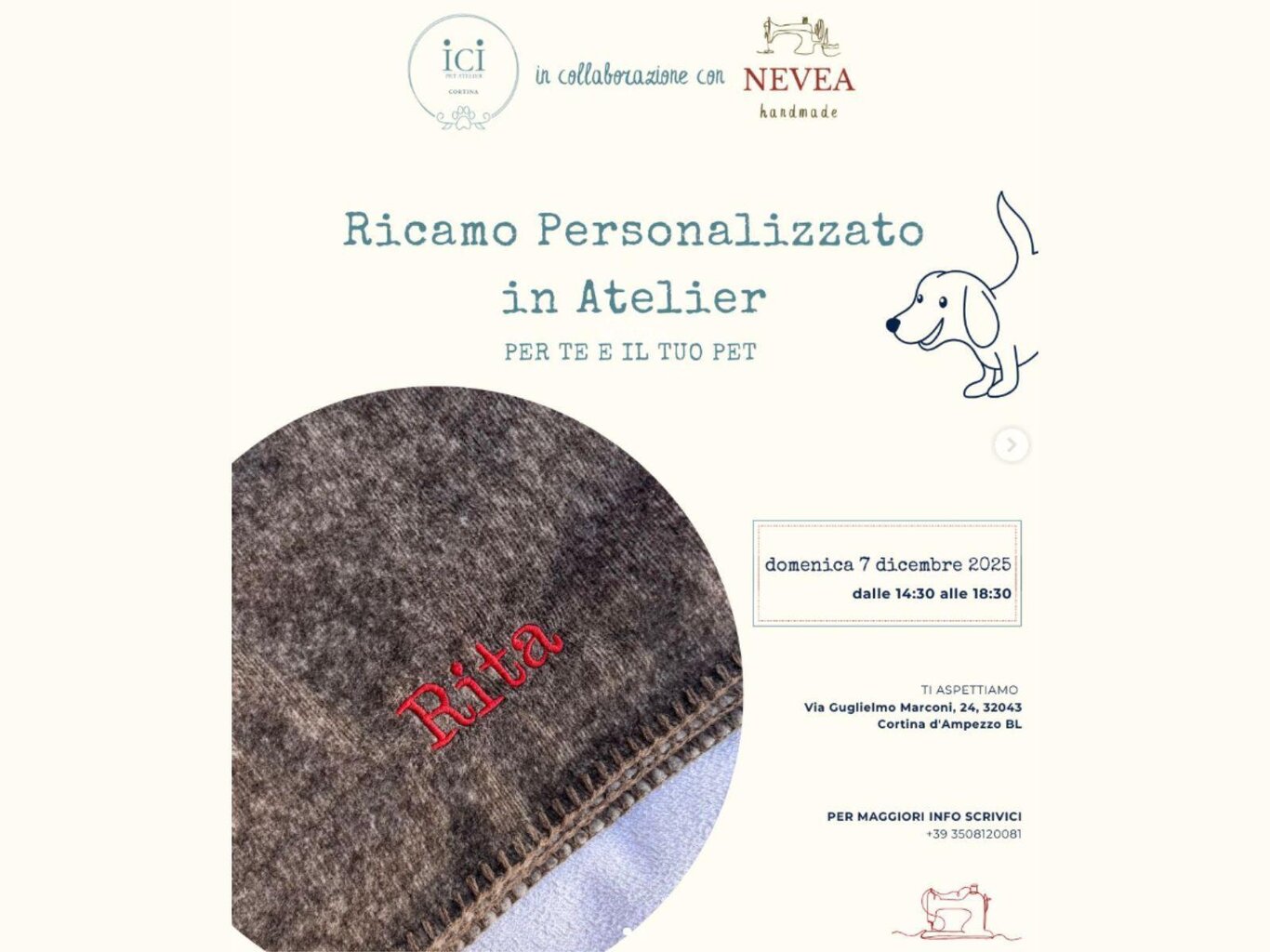 Ricamo personalizzato in atelier