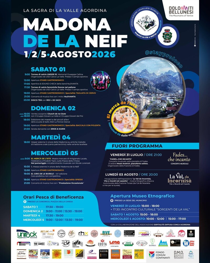 Sagra Madona de la Neif 2026