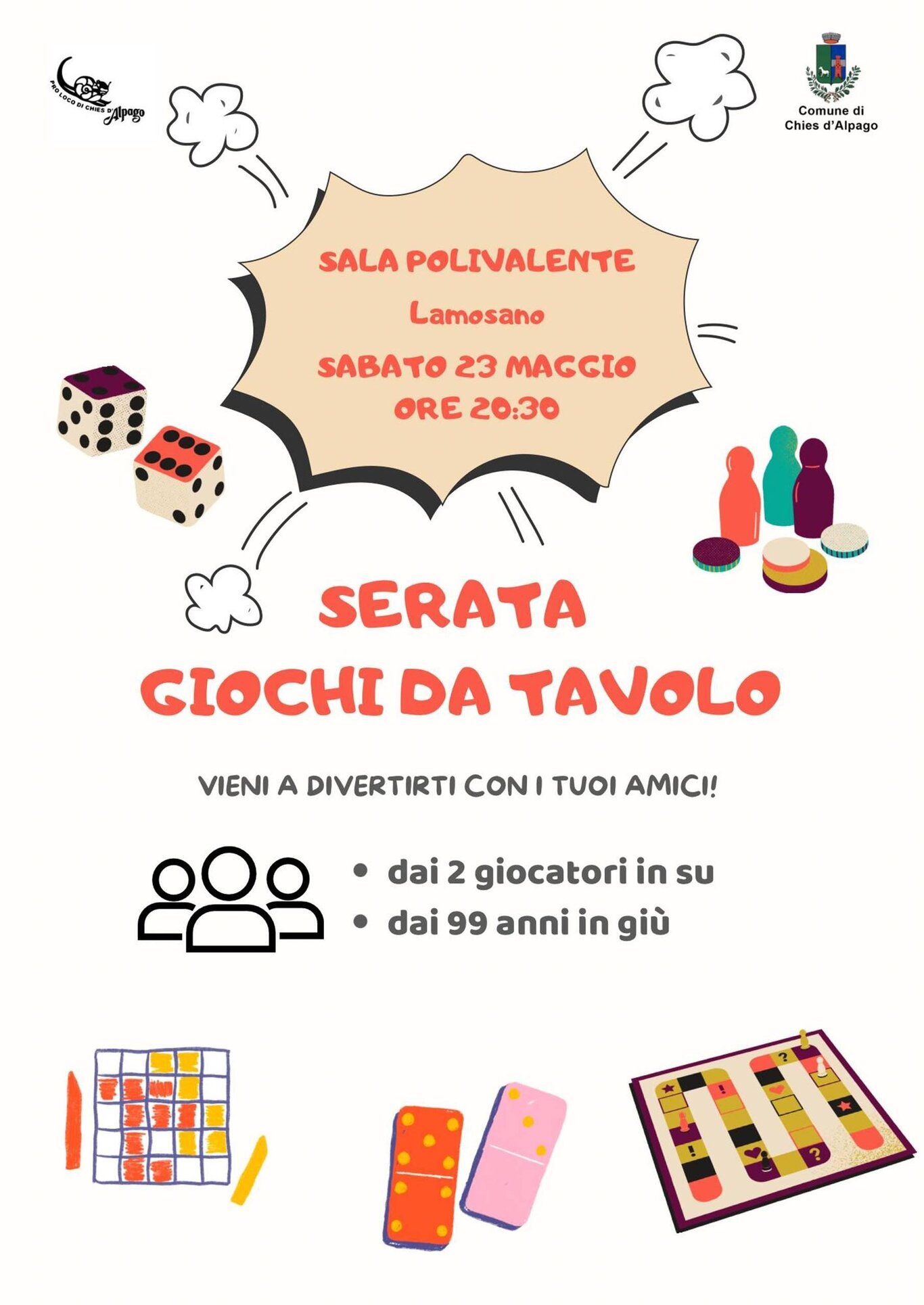 Serata giochi da tavolo a Chies d'Alpago