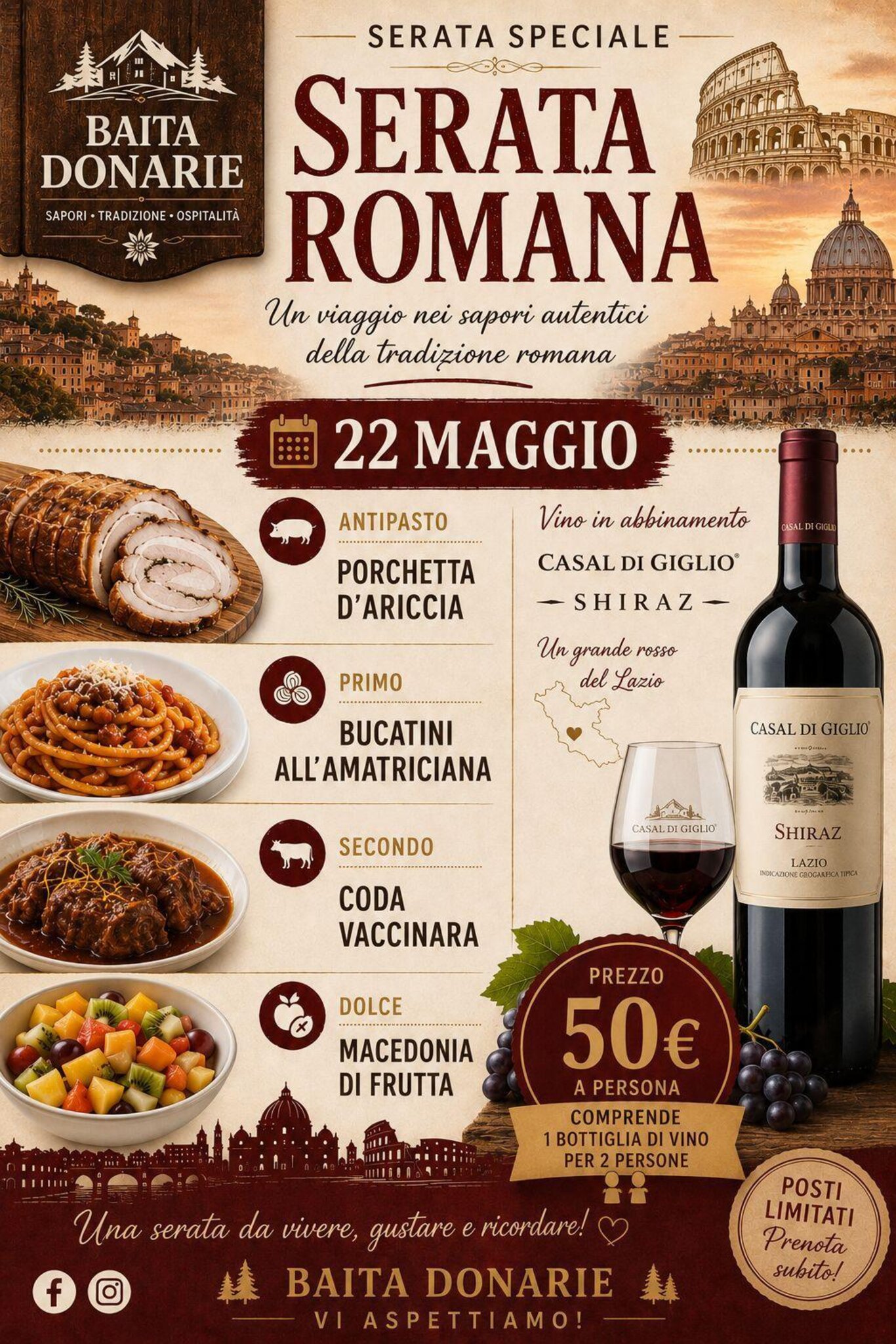 Serata Romana alla Baita Donariè
