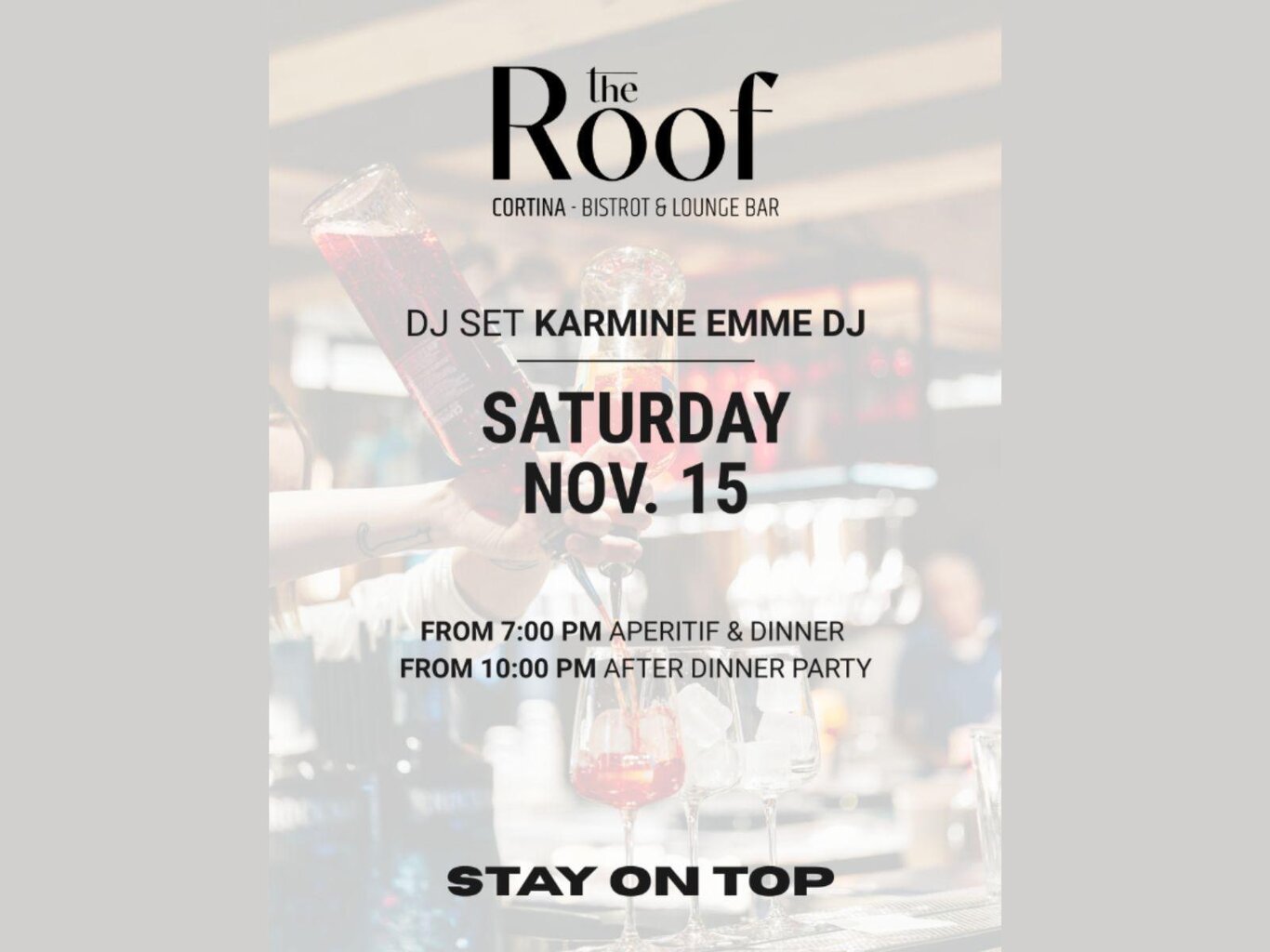 The Roof Aperitif & Dinner