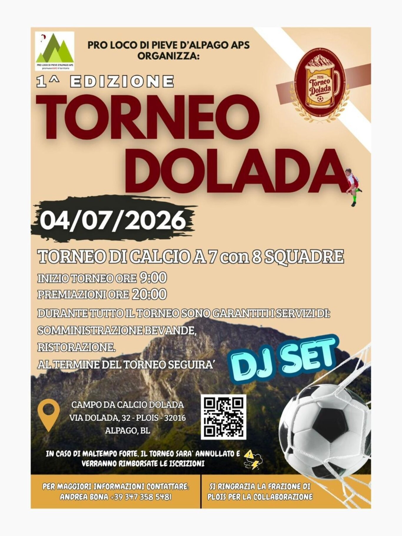 Torneo di calcio-Alpago-Frazione di PLOIS