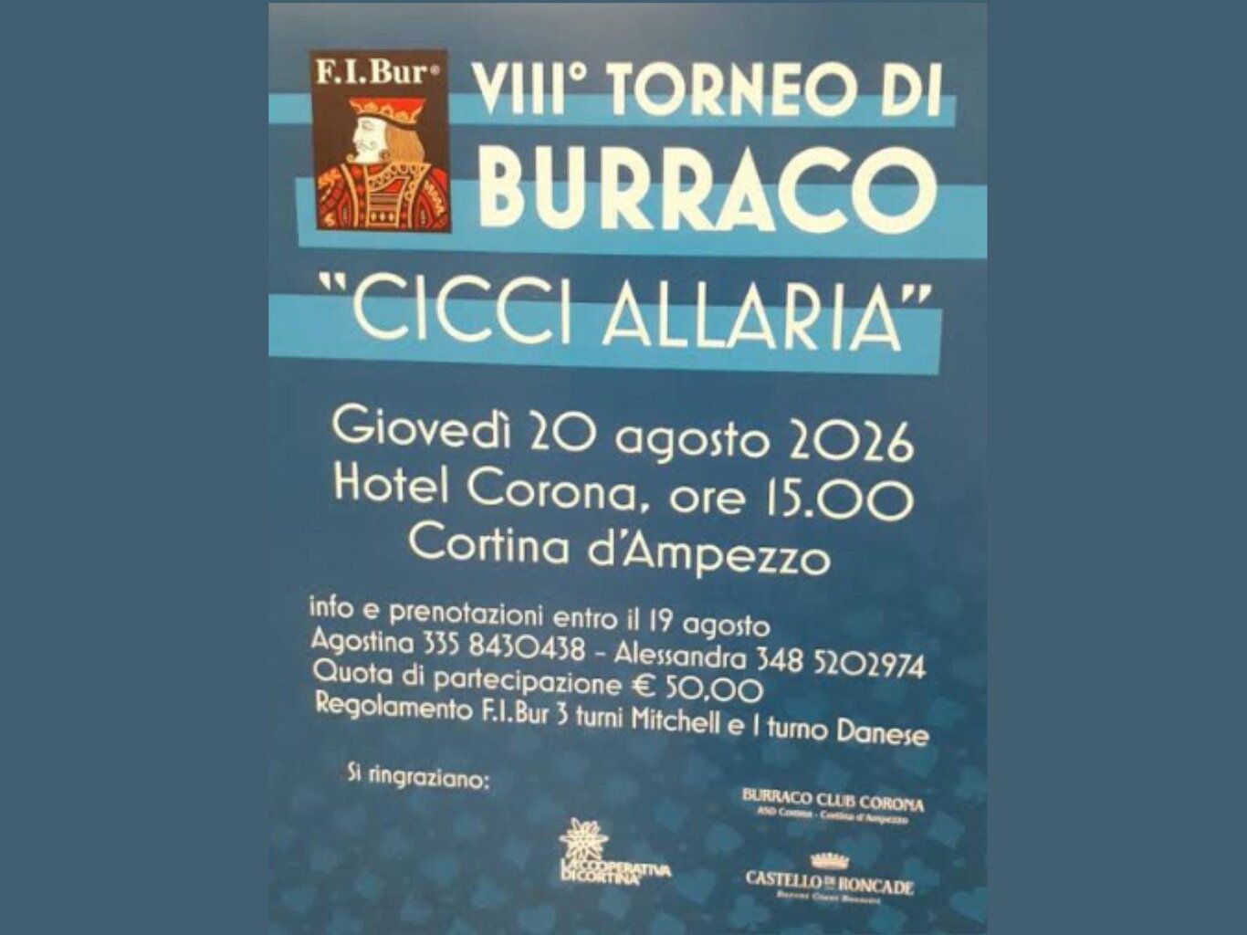 VIII° Torneo di Burraco