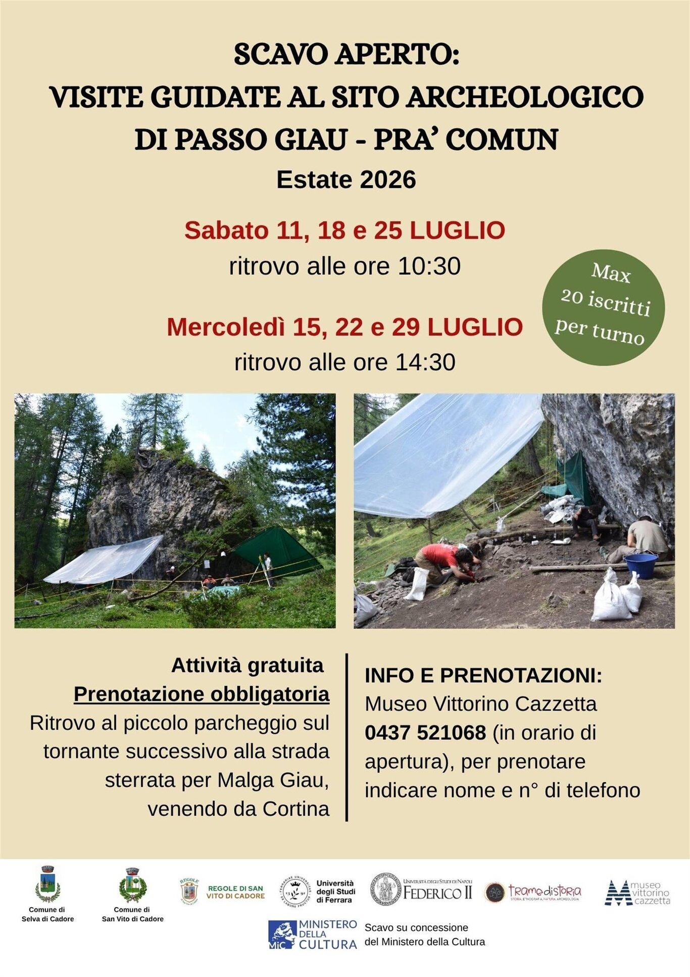 Visite guidate al sito archeologico di Passo Giau- Prà Comun