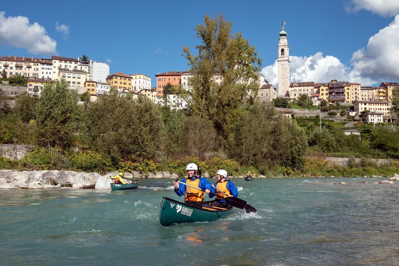 In canoa canadese sul Piave